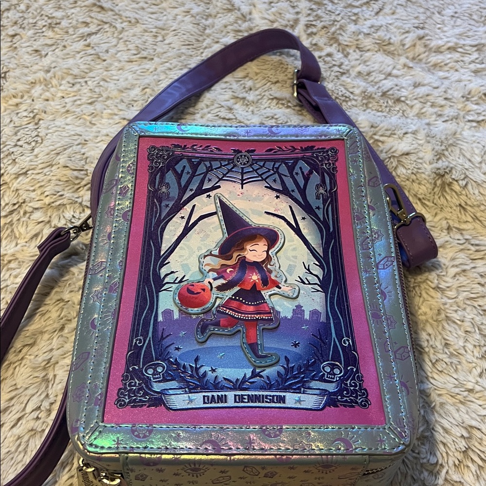 Purple Witch Themed Crossbody Bag
